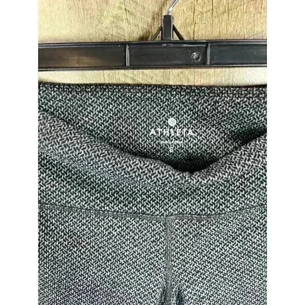 Athleta Sz Small Chaturanga Legging Herringbone Yoga Textured Gray Cropped - Picture 4 of 10